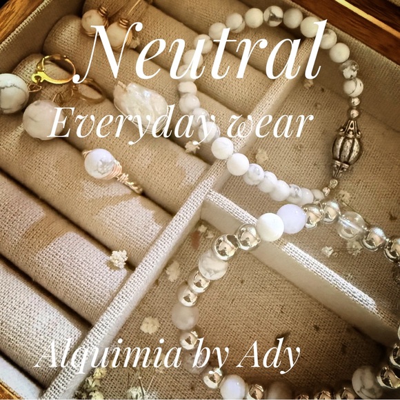 Howlite Sphere Dangle Earrings — 12mm  gold Finish - Picture 3 of 6